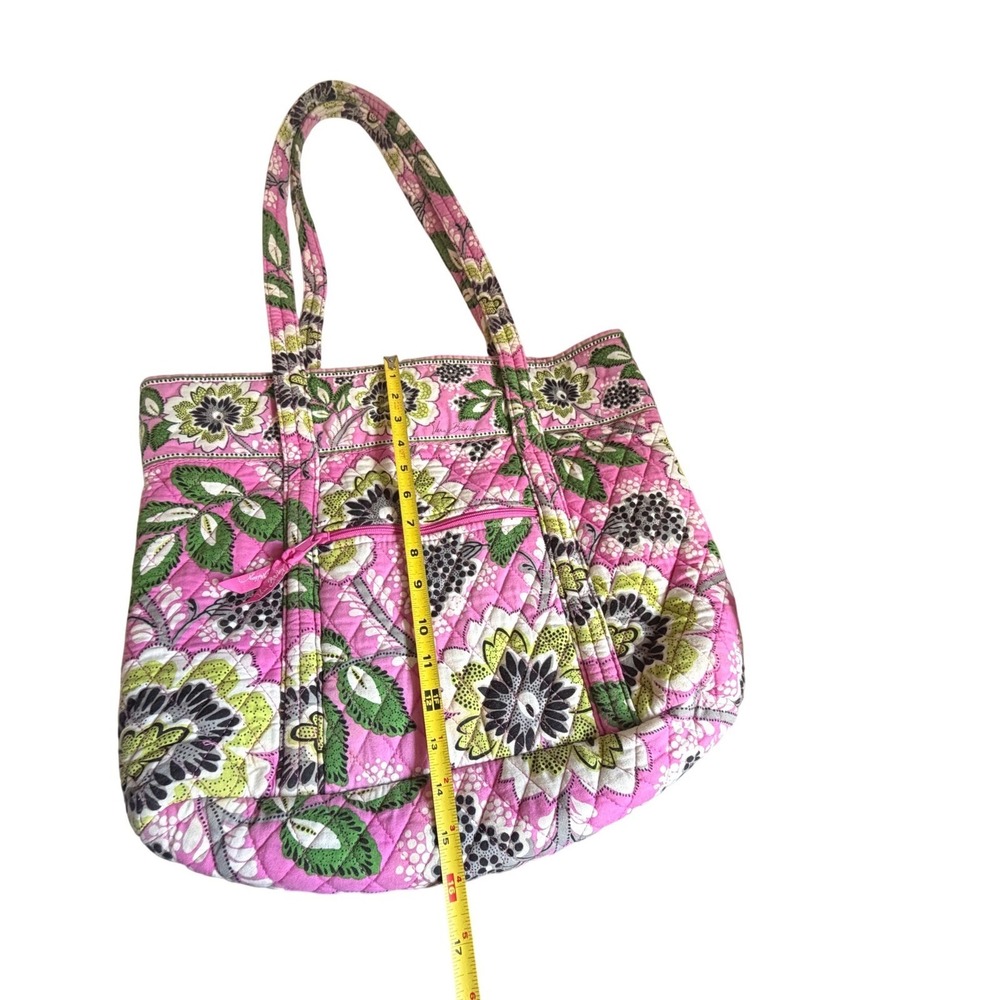 Vera Bradley Margarita Quilted Cotton Tote Bag Pink Floral Shoulder Bag - Picture 8 of 12